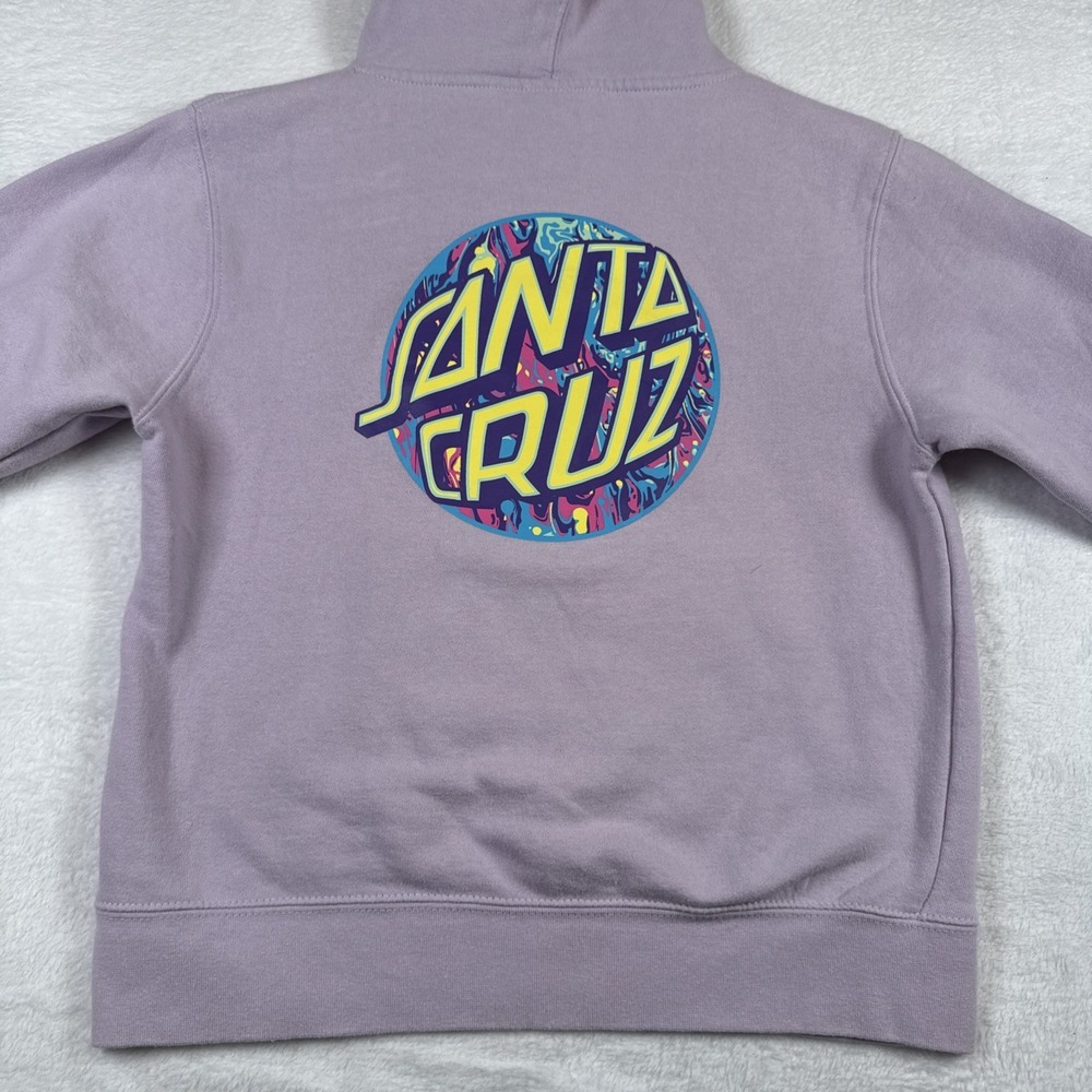 Santa Cruz Hoodie Mens Small Pink Paint Splat Sweatshirt Skateboarder Surf Beach